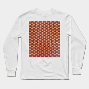 Cute Orange Mermaid Scale Pattern Long Sleeve T-Shirt